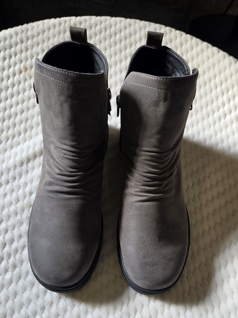 NWT easy street Taupe Suede-Look Ankle Booties